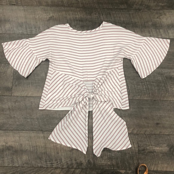 Tie Back Bell Sleeve Top by EXPRESS - Picture 2 of 7